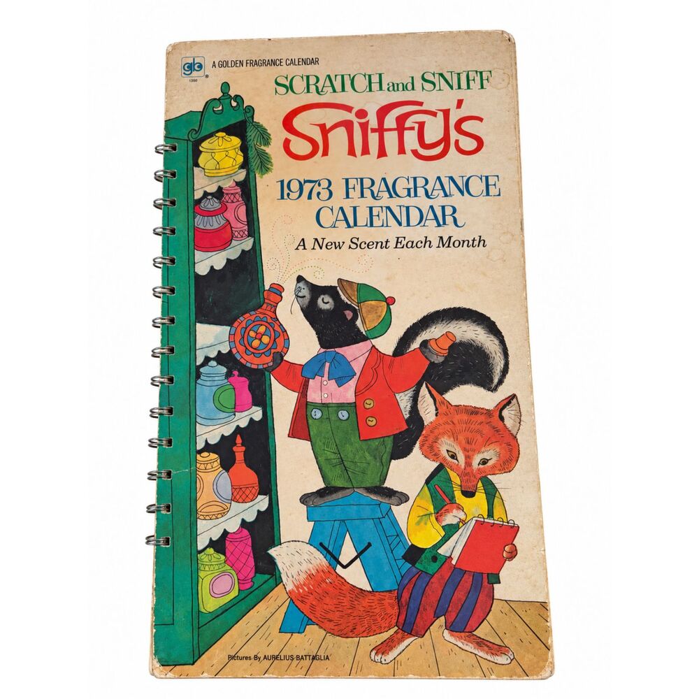Vintage 1973 Sniffy’s Scratch and Sniff Calendar Golden Aurelius Battaglia